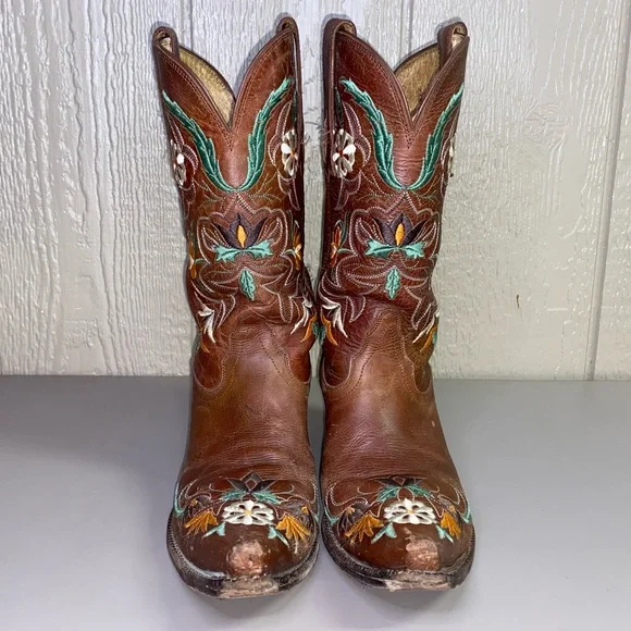 Embroidered Brown Western Boots - Picture 2 of 11